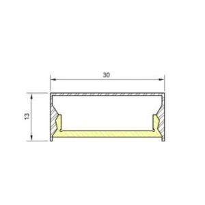 Sistema Usina Linear Sobrepor Bob (Somente Perfil) 30x13x1000mm 30860/1000