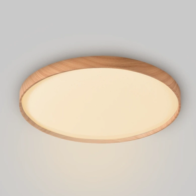 Plafon Skylight Edge Madeira e Branco 36 watts 3000K Bivolt Ø500mm SKY-4083R5-MA