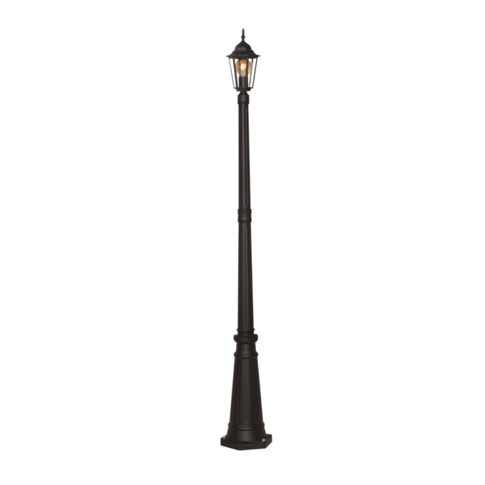 Poste Biancoluce Pequeno de Jardim Nice Alumínio Injetado e Vidro 1L E27 2000mm PC204/1