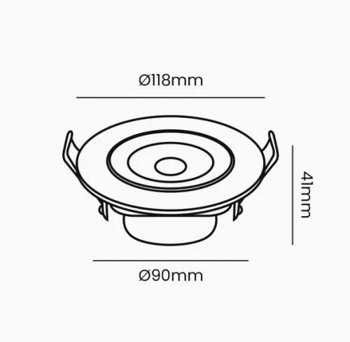 Spot de Embutir Opus Redondo 9 watts 6500K 38° IP20 Branco Bivolt Ø108mm OPS 87654