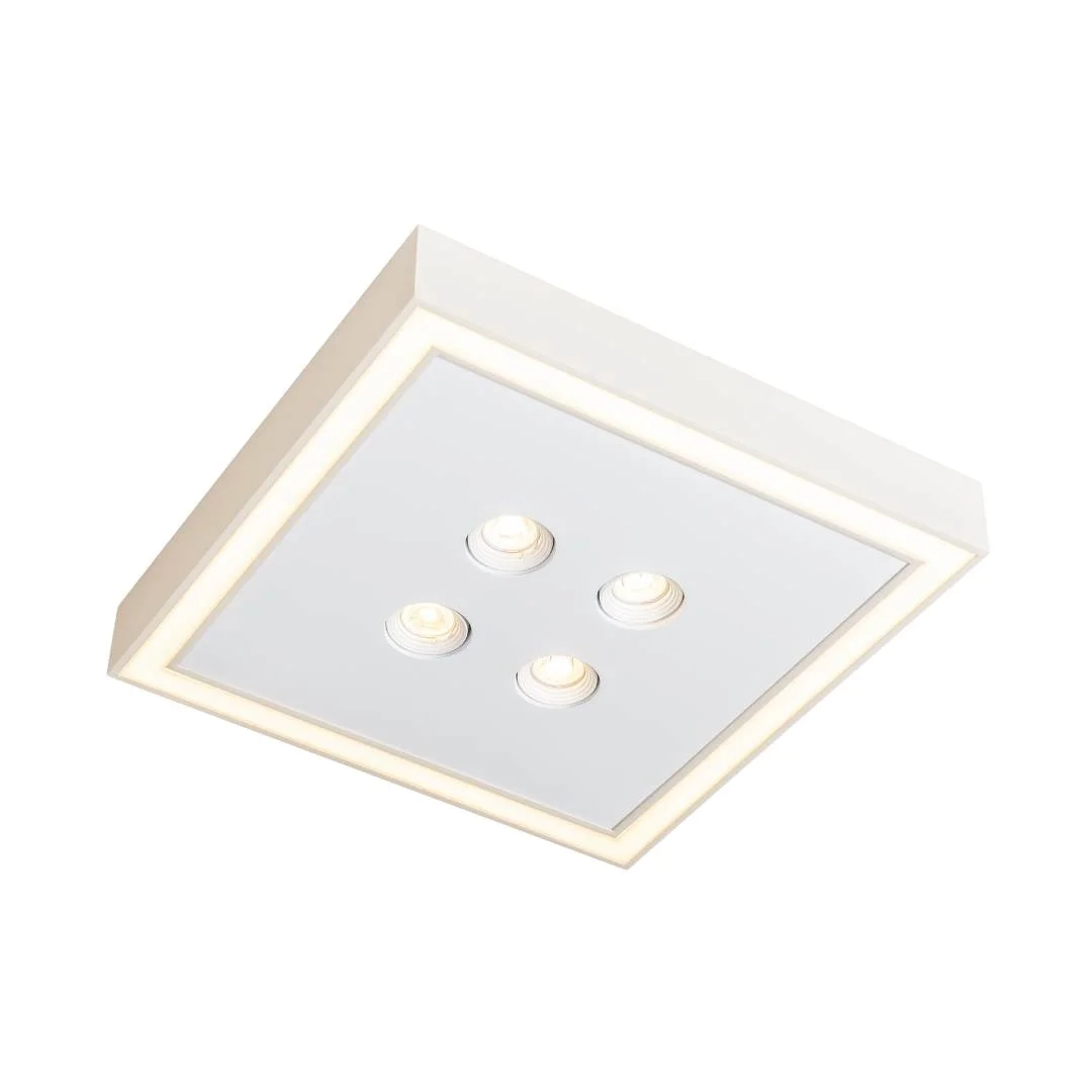 Plafon Usina Premium Pro 4L MR16 + Led 24,4 watts 300x300x80mm 19256/30LED4