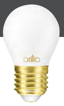 Lâmpada Mini Globo Brilia Filamento Milky 2,5 watts Âmbar Bivolt 280º Ø45x78mm 301160
