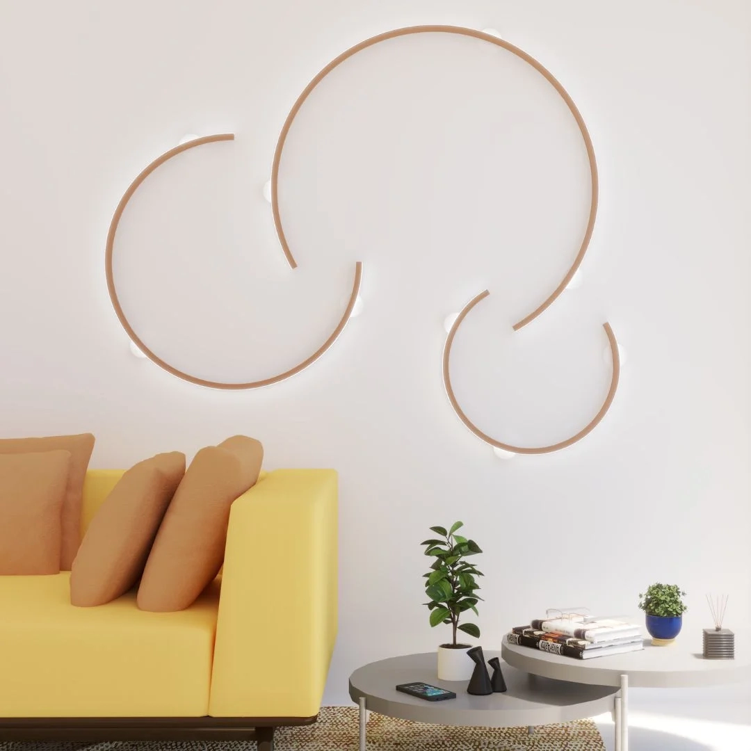 Plafon Arandela Usina Volta Meia Lua Externa (Fita de Led Não Inclusa) Ø750X23mm 16658/75