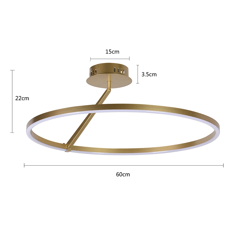Plafon Nordecor Zier 28 watts 3000K Dourado Fosco Ø600x220mm 2868