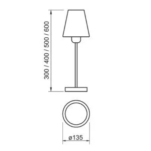 Abajur Usina Aquarela 1L E27 Ø135x400mm 7000/40
