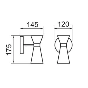 Arandela Usina Campa Luz Direta 1L MR16 175X120X145mm 16753/1