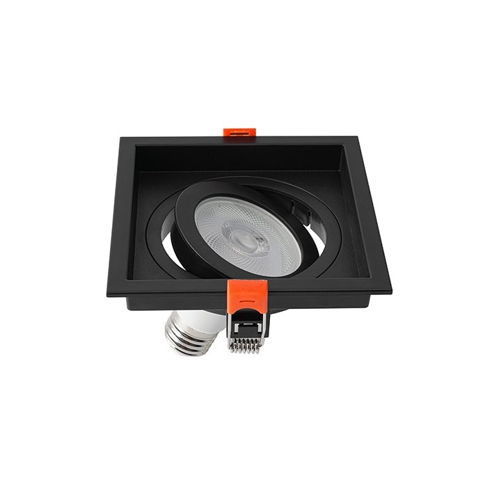 Spot Embutir Nordecor Loyo 1L PAR20 Preto 120x120x15mm 6827