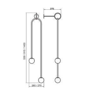 Arandela Usina Pêndulo Tubo Ø12,7mm 2L G9 260X530X275mm 16495/71