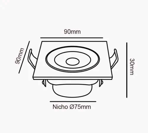 Spot de Embutir Opus 5 watts 6500K 38° IP20 Branco Bivolt 90x90mm OPS 87548