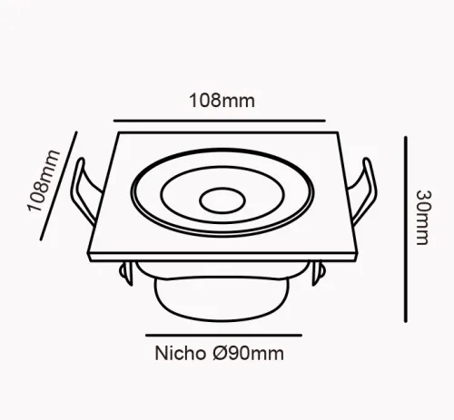 Spot de Embutir Opus 9 watts 4000K 38° IP20 Branco Bivolt 108x108mm OPS 87562