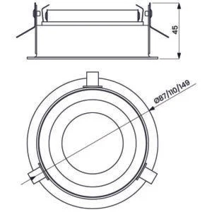 Spot de Embutir Usina Occhio 1L PAR20 Ø113X54mm 16638/1