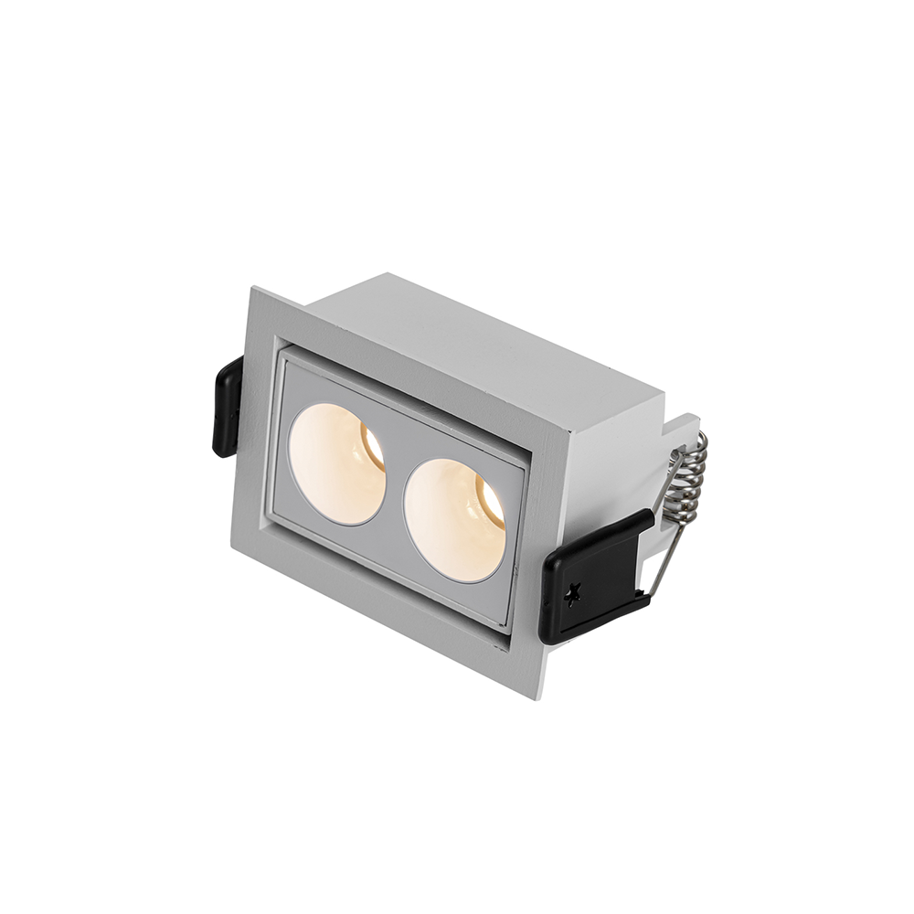 Embutido Nordecor Downlight Powerus Direcionável 2 Focos 4 watts Branco 4000K IRC90 35° Bivolt 70x52x46mm 6786