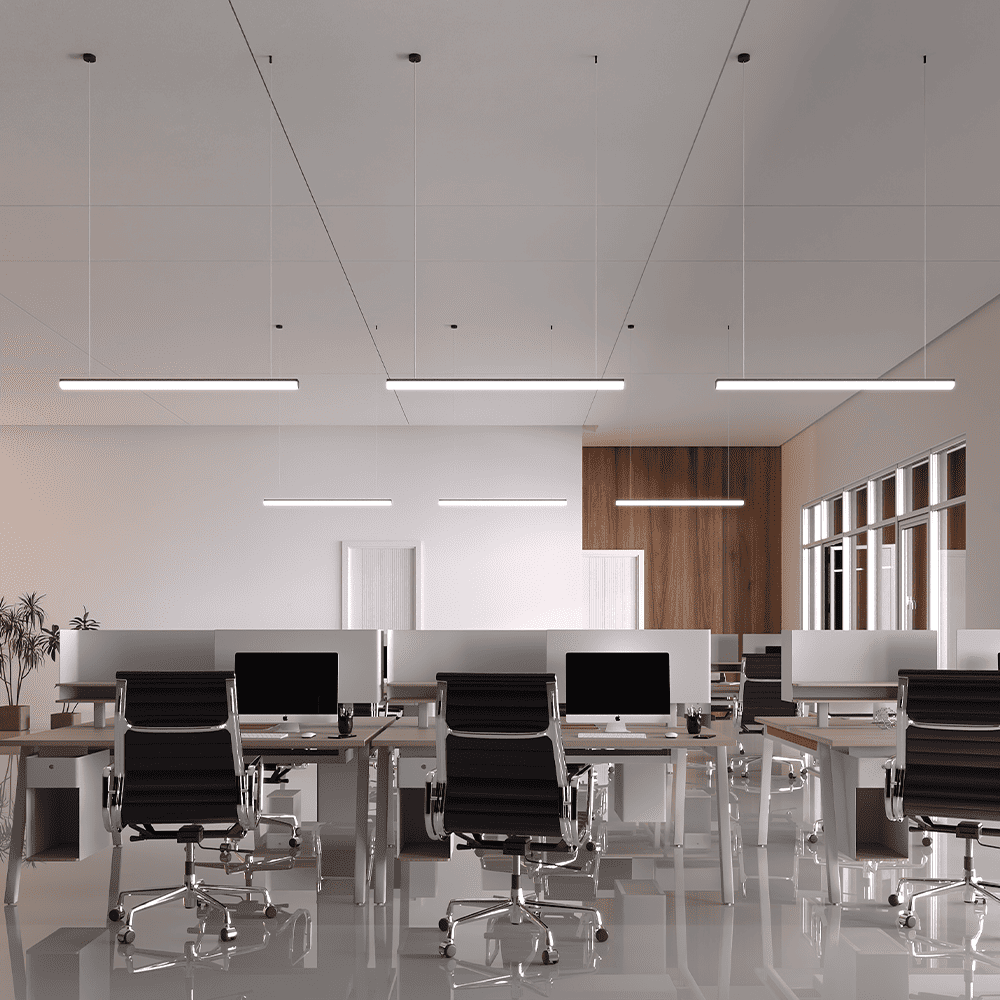 Luminária Led Nordecor Huli 36 watts 3000K Preto Bivolt 1200x60x45mm 4286