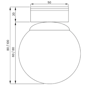 Plafon Usina Glob 1L G9 Canopla para Gesso Ø70x15mm Globo de Ø80mm 18000/82