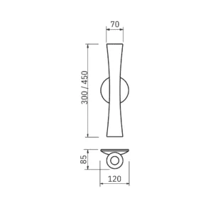 Arandela Usina Corneta 2L MR16 83X300X70mm 16097/30
