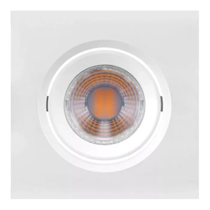 Luminária de Embutir Quadrada Brilia Downlight Branco 4,5 watts 2700K 38° 95x95x30mm 312395