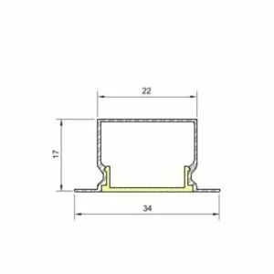Sistema Linear Embutir Usina Garbo (Somente Perfil) 34x17x2000mm 30030/2000