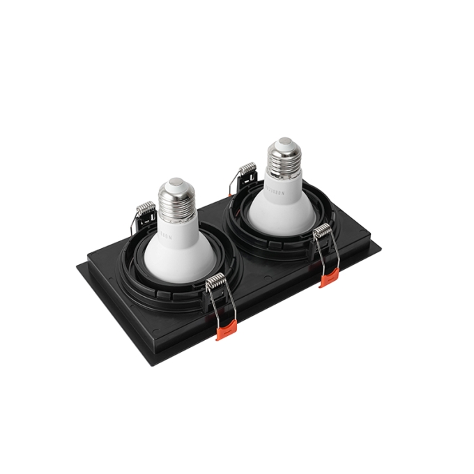 Spot Embutir Nordecor Loyo 2L PAR20 Preto 218x120x15mm 6829