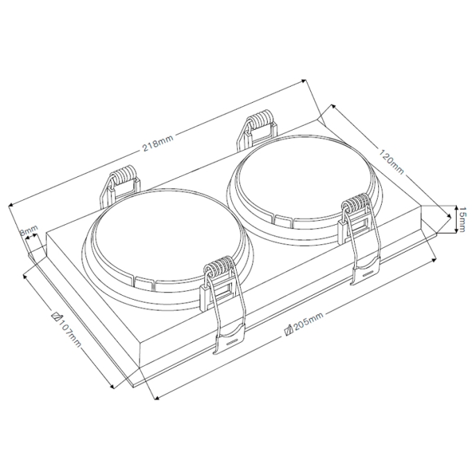 Spot Embutir Nordecor Loyo 2L Dicroica MR16 Branco 218x120x15mm 6822