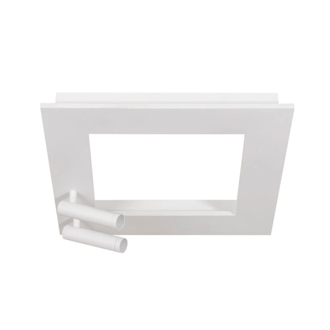Plafon Arandela Usina Pegasus Retangular 88,8 watts 3000K com 2 Spots Beer 550x550x75mm 19475/55LED3