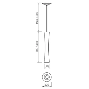 Pendente Usina Corneta 1L MR16 Ø70X300mm 16095/30