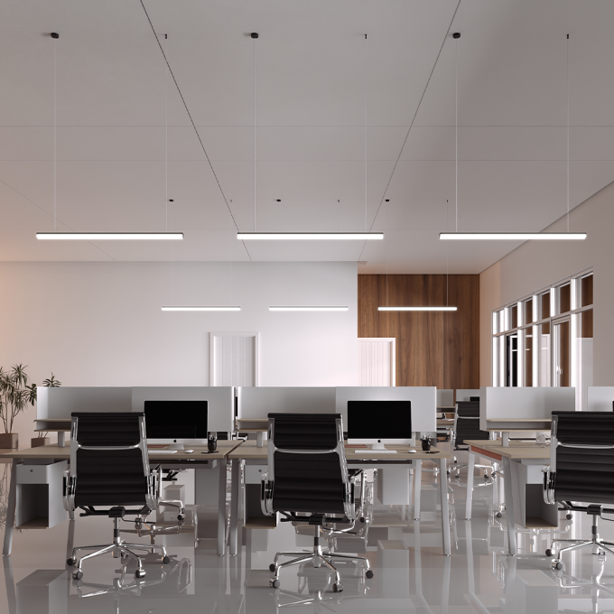 Luminária Led Nordecor Huli 36 watts 3000K Preto Bivolt 1200x60x45mm 4286