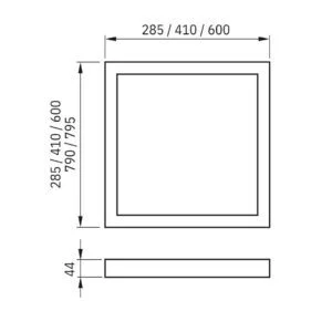 Plafon Usina Turim Quadrado 40 watts Bivolt 410x410x44mm 19530/41