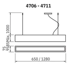 Pendente Usina Tropical Slim Chumbador 2L T8 95X1280X85mm 4711/130FCH