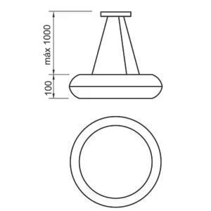 Pendente Usina Ring 4L E27 Ø500X100mm 4191/50