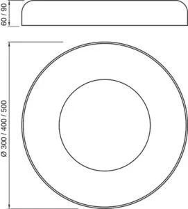 Plafon Usina Plutão 3L E27 Ø500X90mm 4203/50