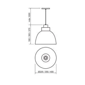 Pendente Usina Tron Sem Difusor 1L E27 Ø400X370mm 16045/40
