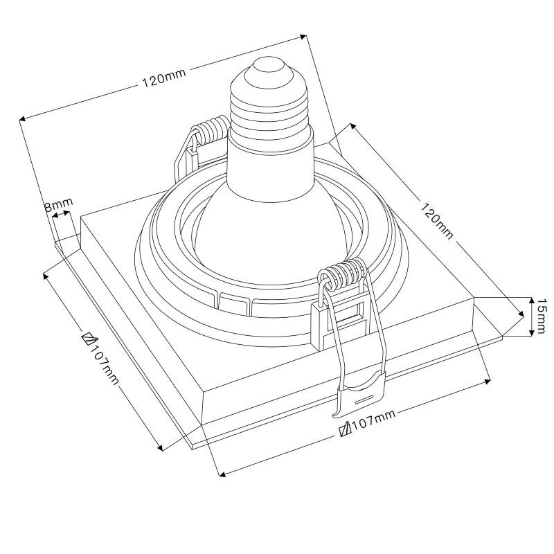 Spot Embutir Nordecor Loyo 1L AR70 Branco 120x120x15mm 6834