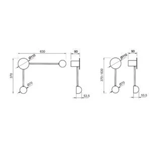 Arandela Usina Conchiglia 5 watts 2700K 110X370X90mm 5797/40
