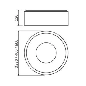 Plafon Usina Donna 6L E27 Ø600X120mm 4090/60