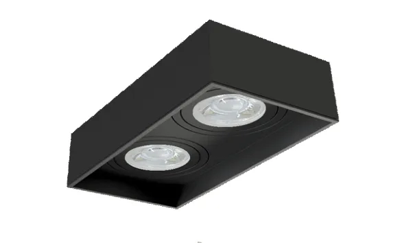 Plafon Moon Box Low Semi Embutido Duplo AR70 Preto 1061871