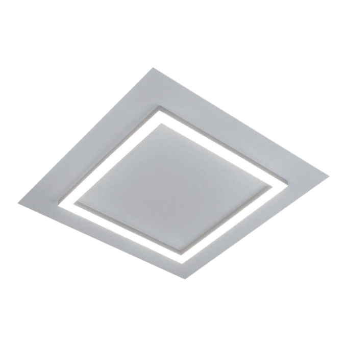 Plafon Usina LED Sharp Alumínio 56 watts Bivolt 380x380x45mm 19690/38LED