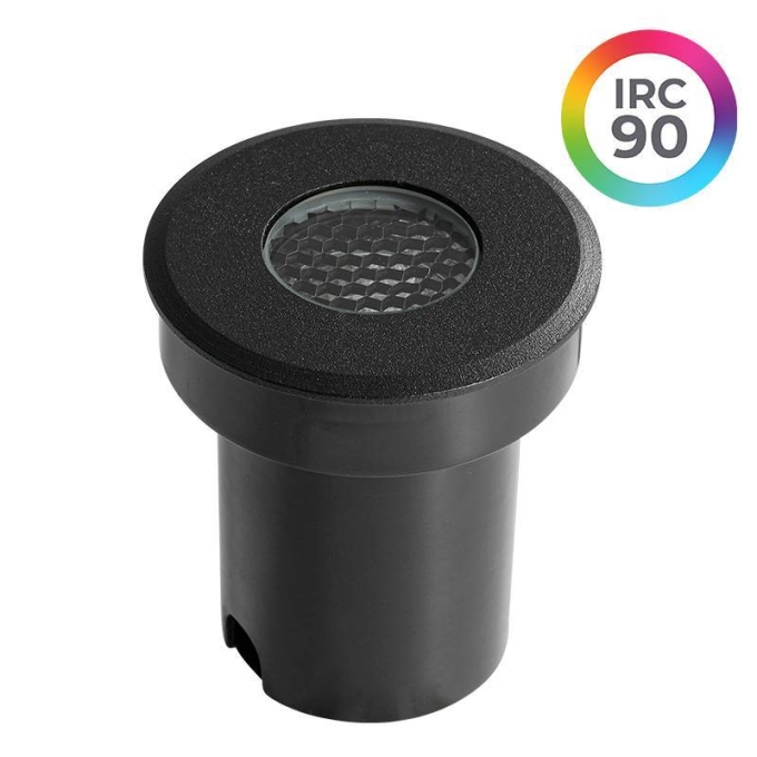 Embutido de Solo Nordecor Senf 5 watts 24° 2700K IP67 Preto Bivolt IRC90 Ø65x75mm 6848