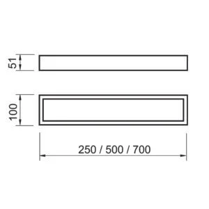 Arandela Usina Puch Retangular 20 watts 2700K 700X100X51mm 5745/70
