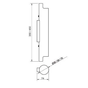 Arandela Usina Cana Canopla Centralizada 2L PAR20 Ø76X350X93mm 5817/35