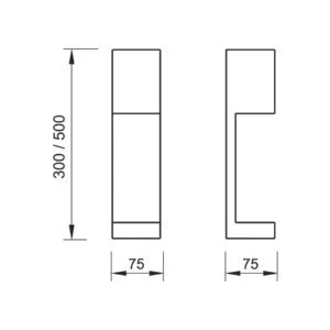 Poste Jardim Usina Linda 1L G9 75X500X75mm 5750/50