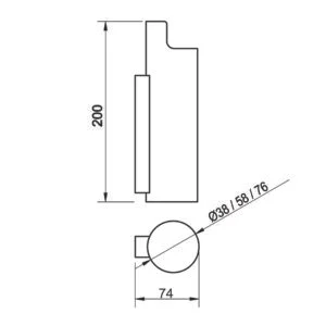 Arandela Usina Cana Canopla Descentralizada 1L PAR20  Ø76X250X93mm 5817/20
