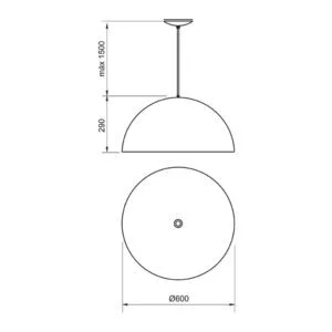 Pendente Usina Balon Sem Difusor 1L E27 Ø320X150mm 16015/32