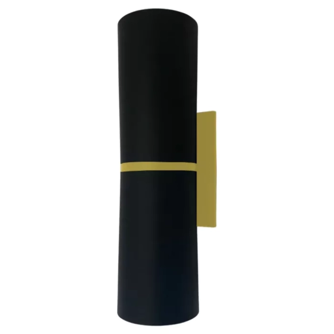 Arandela Moon Monaco 2 Fachos Preto com Ouro 2L MR16 (Dicróica) 135x85x70mm 1080930