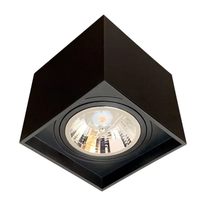 Plafon Sobrepor Moon Box AR111 Preto 140x155x155mm 1060829 