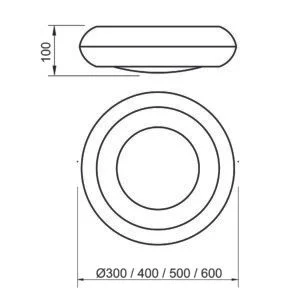 Plafon Usina Venus 4L E27 Ø600X100mm 4163/60