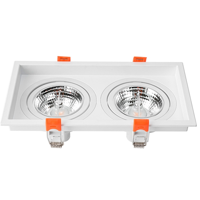 Spot Embutir Nordecor Loyo Duplo 2L AR70 Branco 218x120x15mm 6836