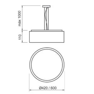 Pendente Usina Clear 6L E27 Ø600X110mm 4051/60