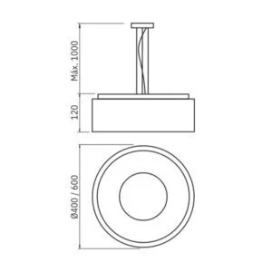 Pendente Usina Donna 6L E27 Ø600X120mm 4091/60