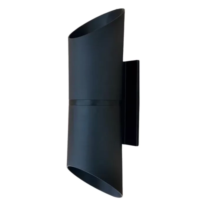 Arandela Moon Paris Chanfrada 2 Fachos Preto 2L MR16 (Dicróica) 260x80x72mm 1080933 