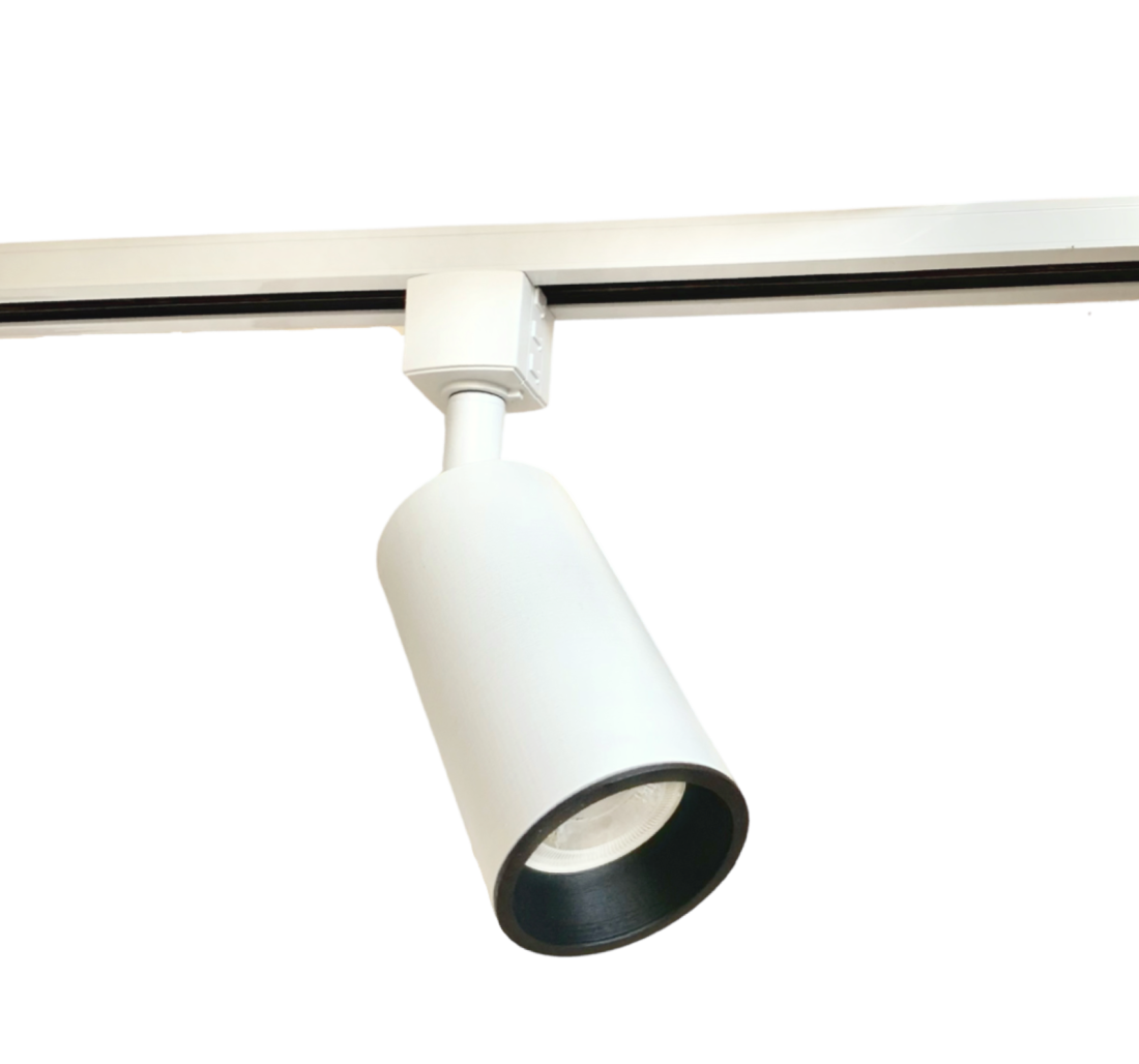 Spot para Trilho Moon Tube Branco com Fundo Preto AR70 Ø80x135mm 1011166